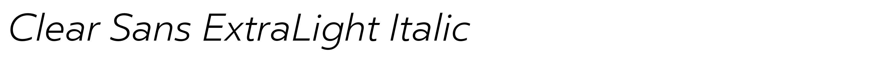 Clear Sans ExtraLight Italic